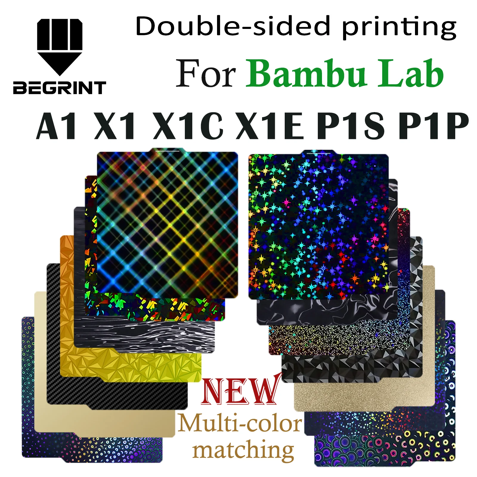Piastra di Costruzione per Bambu Lab A1 P1P P1S, Foglio in Acciaio a Molla Liscio X1C, Piastra per Stampa 3D Bambu X2D P2S per Bambu Bamboo X1 Carbon