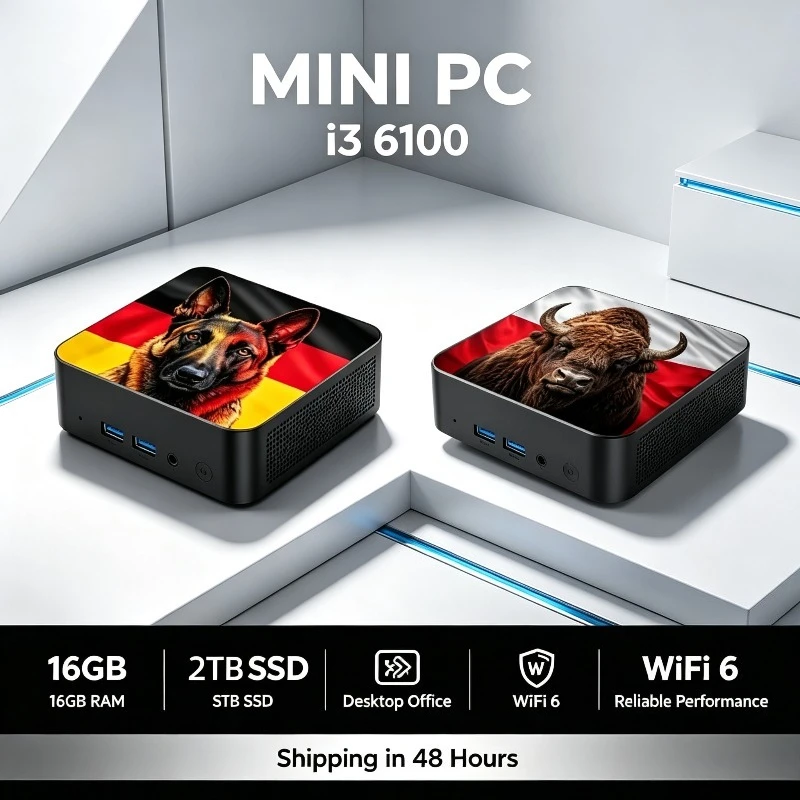 2026 Nuovo Mini PC Intel Core i3 6100 Windows 11 16GB RAM DDR4 2TB SSD WIFI 6 BT5.2 4K HD Computer Desktop Gaming PC Gamer