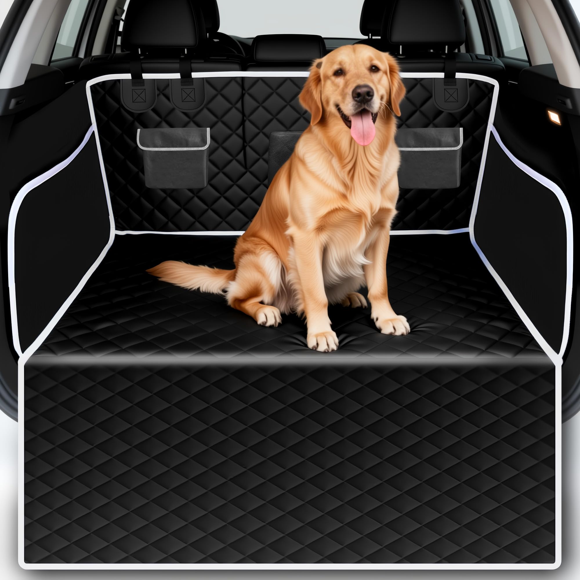 Telo Auto per Cani, Coprisedile Auto per Cani Impermeabile, Antiscivolo | Tessuto Oxford 600D con protezioni laterali e paraurti, cinghie regolabili e base antiscivolo; lavabile,…