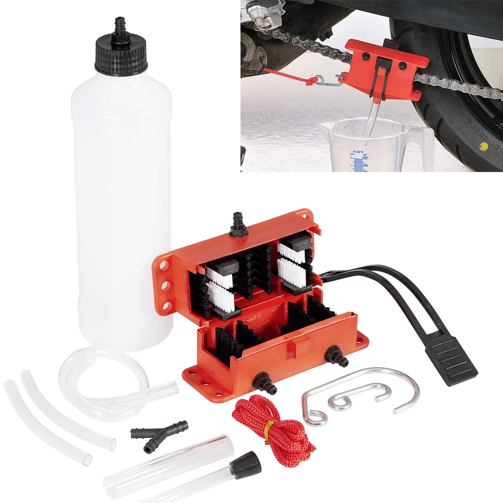 Kit per la Pulizia della Catena Moto: Spazzola e Strumento per la Pulizia degli Ingranaggi, Dispositivo di Lubrificazione per Catene Moto, Accessorio per la Lubrificazione