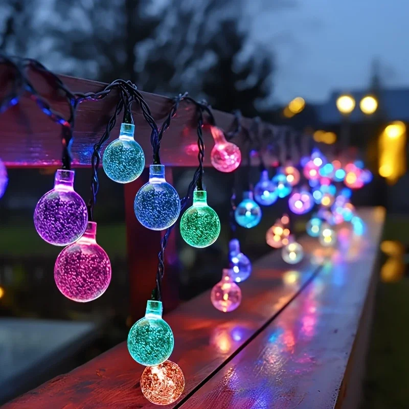 Luci a Stringa LED Solari 5m 20LED Luce Calda Impermeabile per Esterni Giardino Matrimoni Decorazioni Natalizie