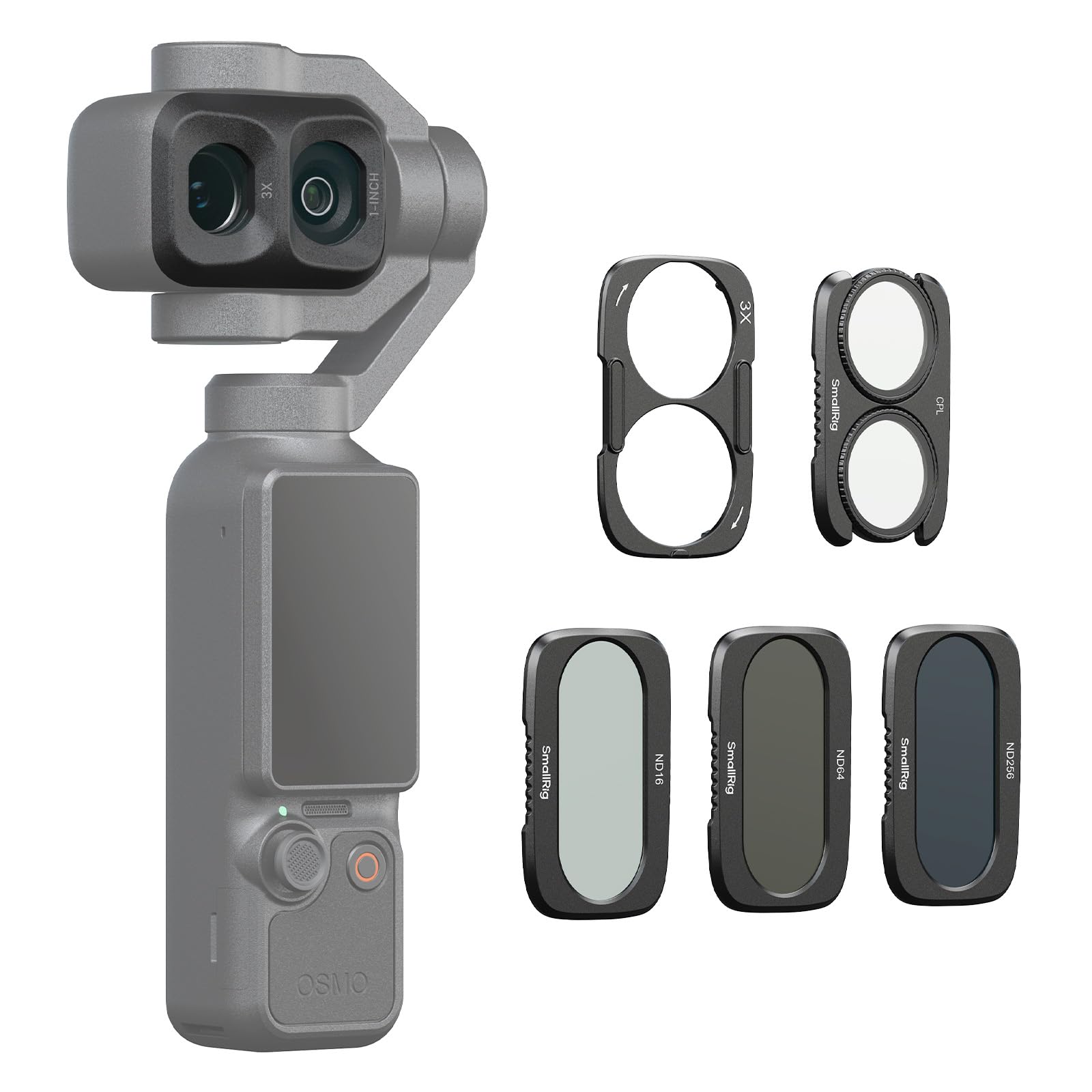 SMALLRIG Filtro CPL ND16 ND64 ND256 per DJI Osmo Pocket 4P Accessori | Kit filtri split per Pocket 4 Pro con base magnetica, vetro ottico HD multistrato - 6476
