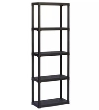 SCAFFALE 5 RIPIANI IN POLIPROPILENE ARTPLAST "TEMPO" NERO PORTATA 120 KG 60X3...