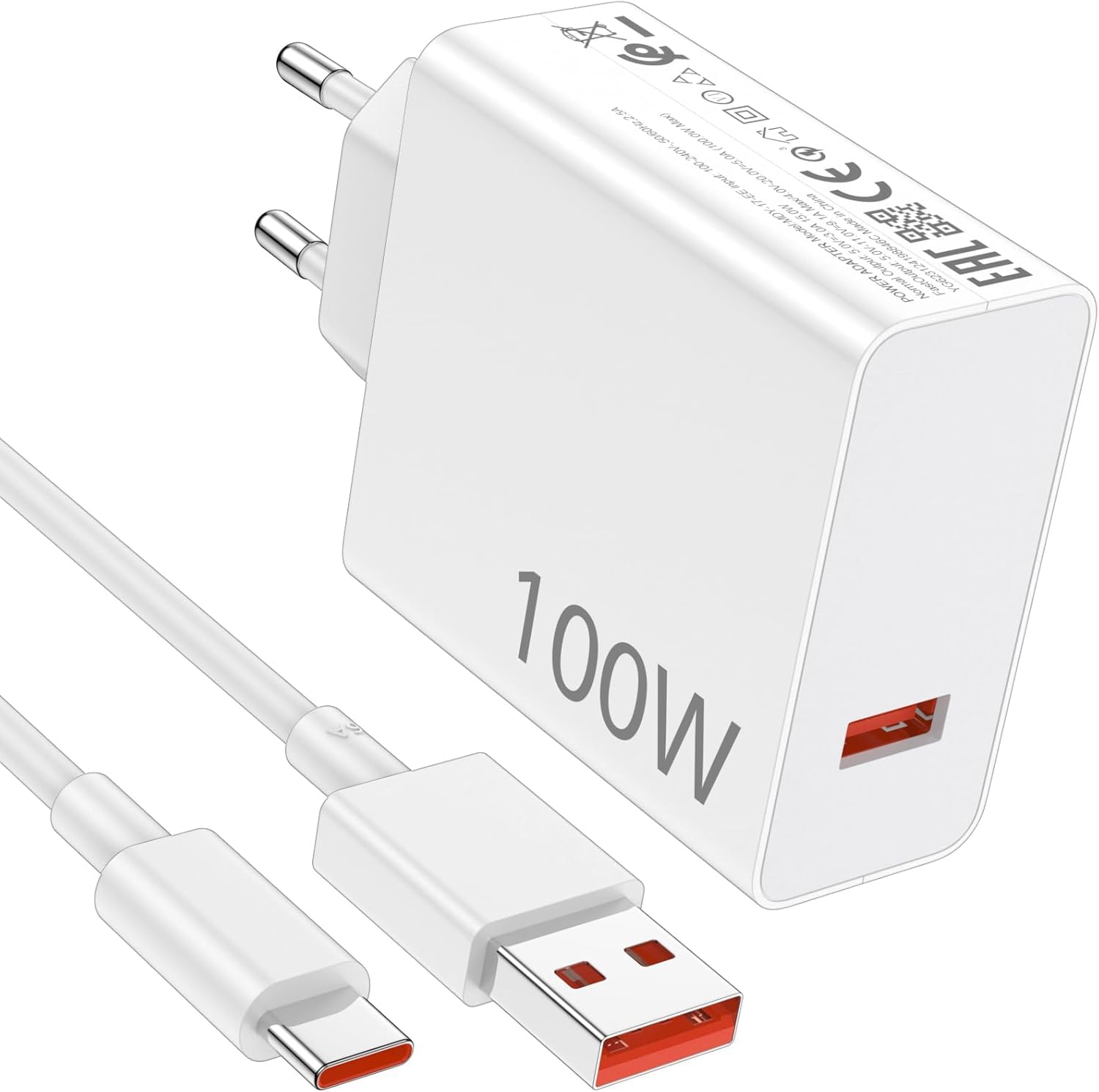 100W Caricatore per Xiaomi 17 17Max 17 Ultra 17Pro Poco X8Pro X8ProMax M8Pro F8 Ultra F8Pro, Rapida Ricarica Adattatore di Caricabatterie Cavo USB Type-C per Xiaomi Redmi Note 15p…