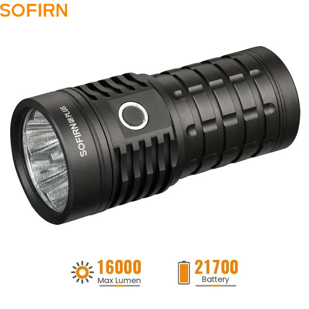 Torcia LED Sofirn Q8 Plus Super Potente 16000lm Ricaricabile USB-C 21700 Anduril 2.0 XHP50B con Ricarica Inversa