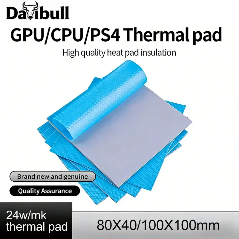DaliBul 24W/MK Pad Termico di Alta Qualità per GPU e CPU, Dissipatore di Calore, Silicone Conduttivo per Isolamento Termico di Componenti Elettronici