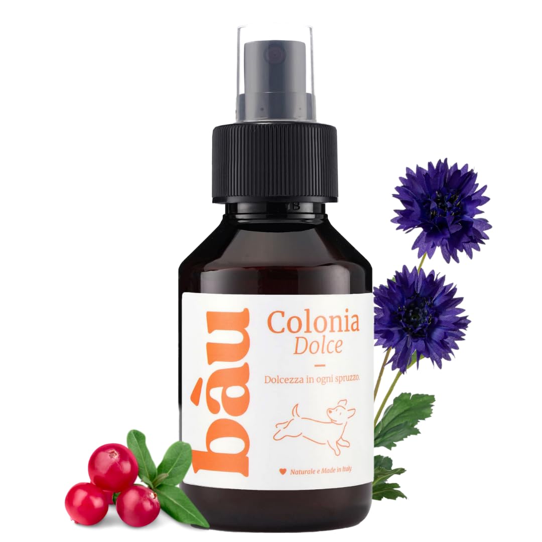 Bau Profumo per Cani Lunga Durata – Deodorante Cane Naturale con Fiordaliso – Profumo per Cani Delicato e Rilassante – Spray Senza Alcol – Dolce