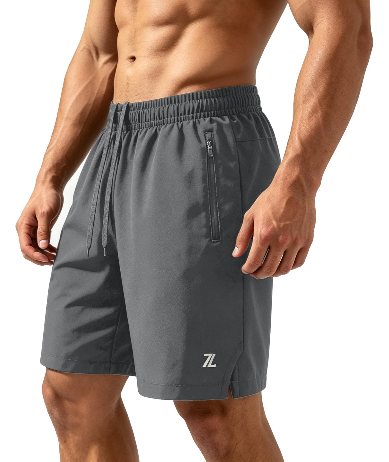 ZITY Pantaloncini Sportivi Da Uomo Con Tasche Con Cerniera, Pantaloncini Fitness Da Uomo Ad Asciugatura Rapida, Pantaloni Corti Da Jogging Coulisse Corsa Traspiranti Per Fitness C…
