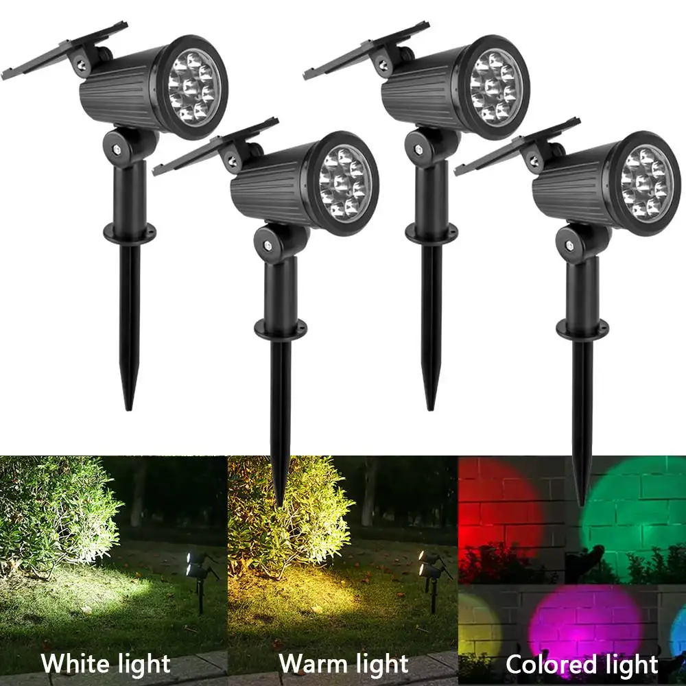 9 faretti solari a LED faretti impermeabili per esterni luci solari da giardino illuminazione paesaggistica decorazione percorso lampada da prato