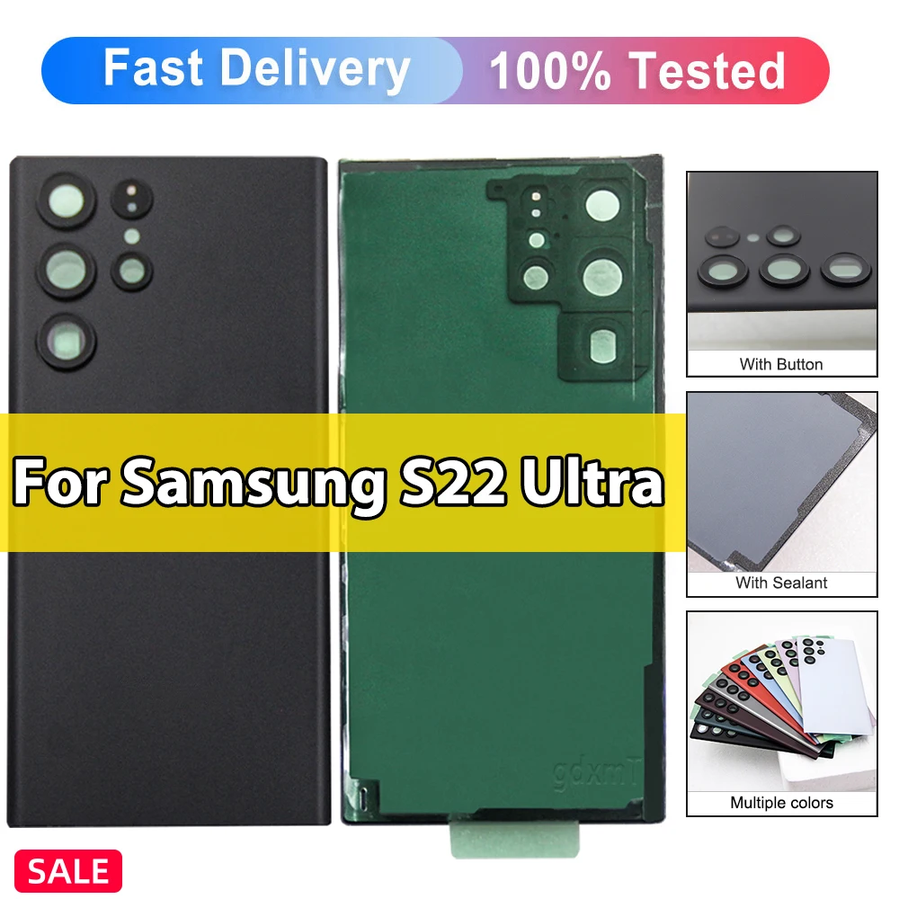 Per Samsung S22 Ultra 5G S908B S908B/DS Copertura posteriore della batteria S22Ultra Copertura della batteria Porta posteriore Custodia del pannello Custodia Obiettivo della fotoc…