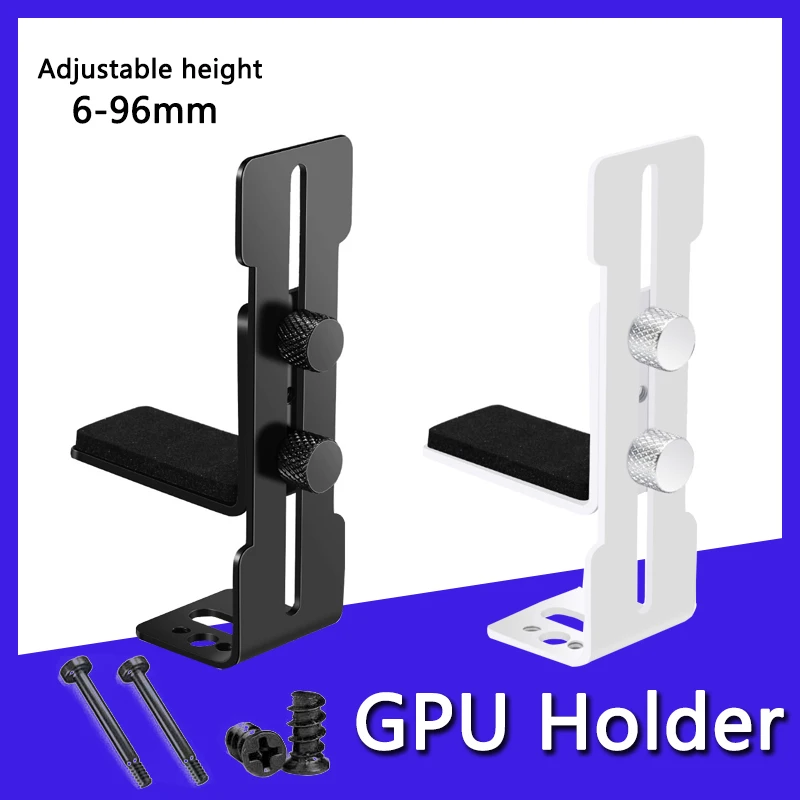 Supporto per scheda grafica per computer Supporto ventola telaio Staffa fissa in metallo Supporto GPU regolabile da 6-96 mm