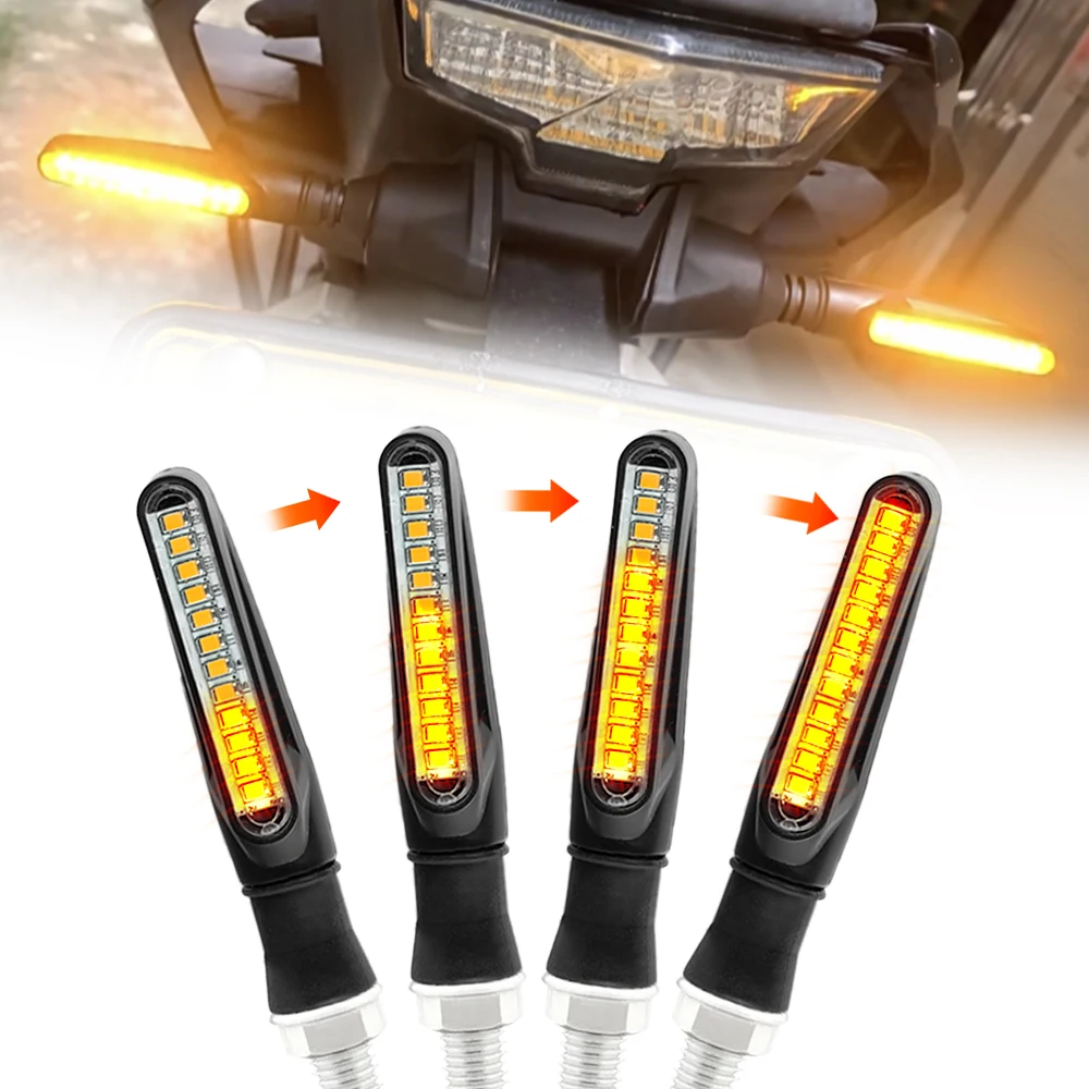 Indicatori di direzione a LED per moto Indicatori direzionali Lampeggiante Coda posteriore Freno Lampeggiatore Luce Segnale di arresto Lampada DRL per moto