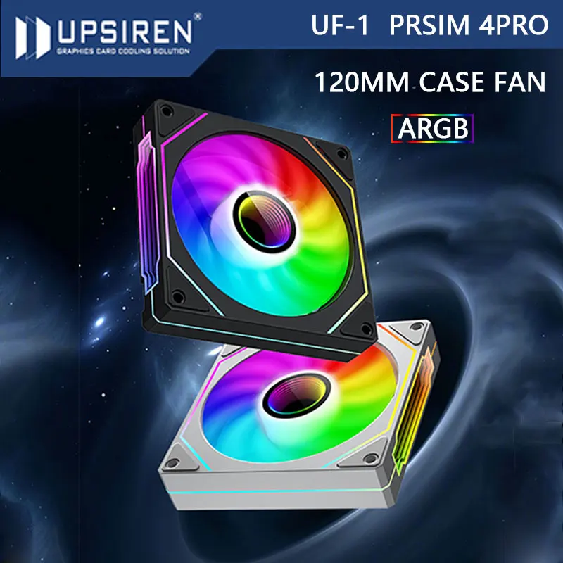 UPSIREN UF-1 PRISM 4 PRO Ventola per telaio del computer 12 cm ARGB 4 pin PWM Ventola di raffreddamento silenziosa 12 V Grande volume d'aria 45,2 CFM/600-1500 giri/min