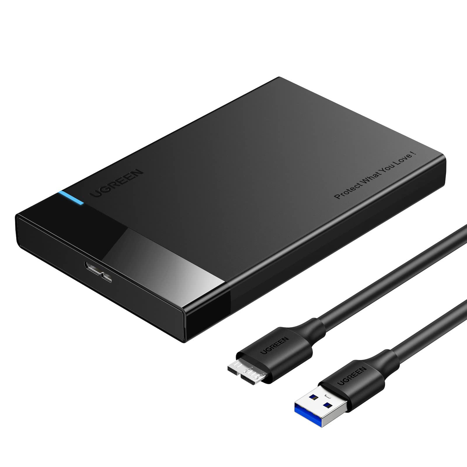 UGREEN Case Esterno per Disco Rigido 2.5" USB 3.0 UASP 5Gbps | Enclosure Hard Disk per 7mm e 9.5mm SATA I II III HDD SSD Compatibile con WD Toshiba Seagate Hitachi PS4 Xbox ECC