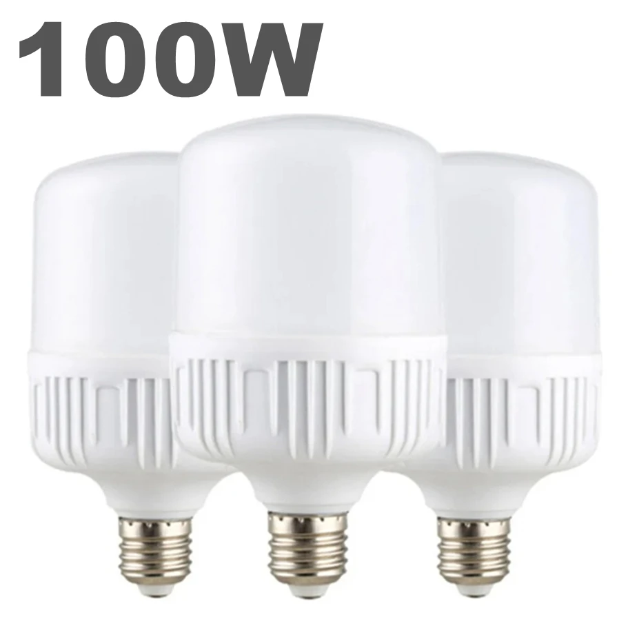 100W E27 LED Bocca a vite Luce 220V Lampadina ad alta luminosità Luce bianca Protezione per gli occhi Non sfarfallio Alta dissipazione del calore
