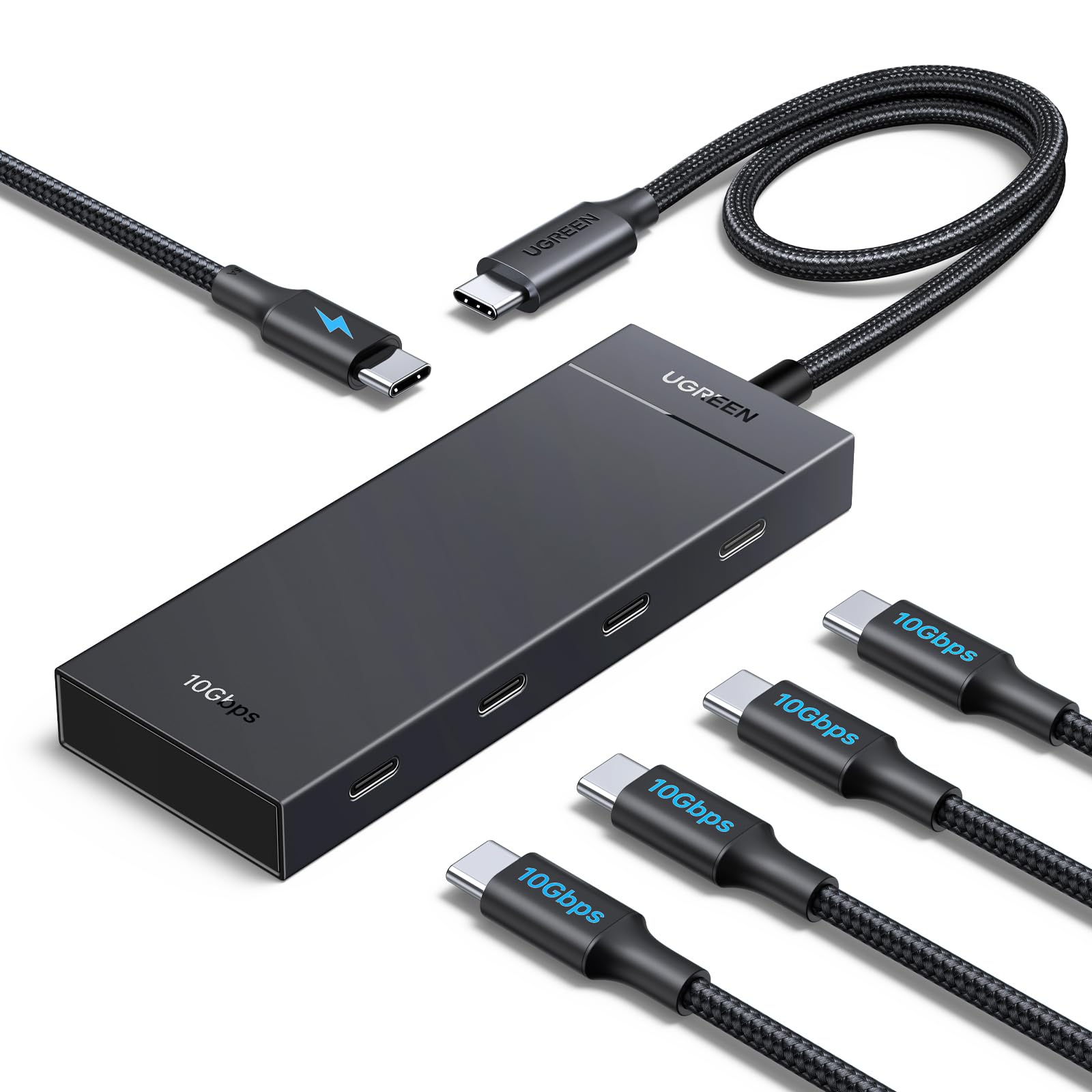 UGREEN 10Gbps Hub USB C 3.2 Gen 2 a 4 Porte Dati Adattatore Dongle Type C | Carica Rapida PD 100W Compatibile con iPhone 17 Pro Max Air MacBook iPad Air Surface Galaxy S24