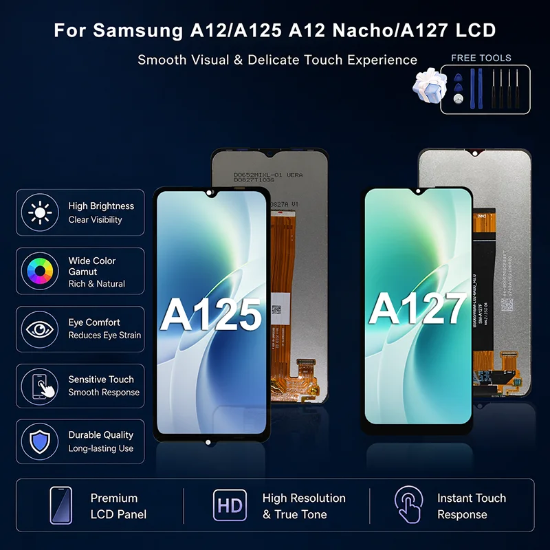 Display LCD AAA+ per Samsung Galaxy A125 A127, gruppo digitalizzatore touchscreen per SM-A125N SM-A127U, ricambi per la sostituzione del LCD