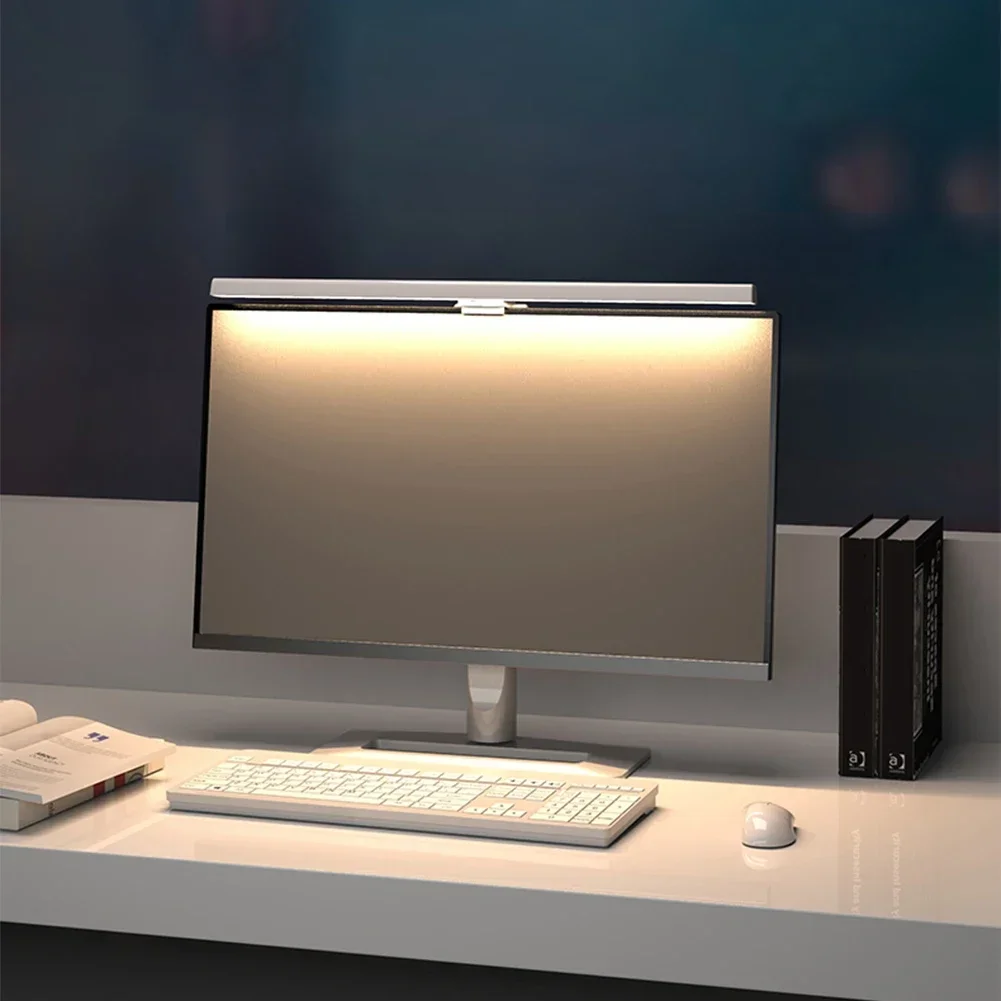 HOMEFISH Lampada da Scrivania USB con Barra Luminosa da 50cm per Monitor, Dimmerabile, Luce da Lettura Sospesa per Studio e Tavolo