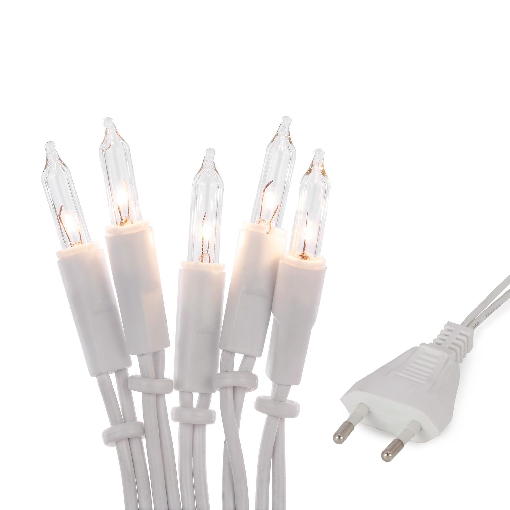 Hellum catena luminosa da interno con 20 microlampadine in vetro, luce calda, 2,85 m illuminati, cavo bianco, per albero di Natale, ghirlande e decorazioni casa, <59lm 832082