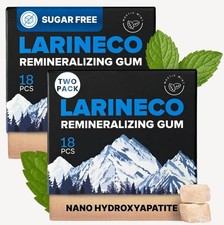 Confezione 2 Gomma Larineco Rimineralizzante 36 Con Nano Idrossiapatite E Xilitolo Mastice Menta
