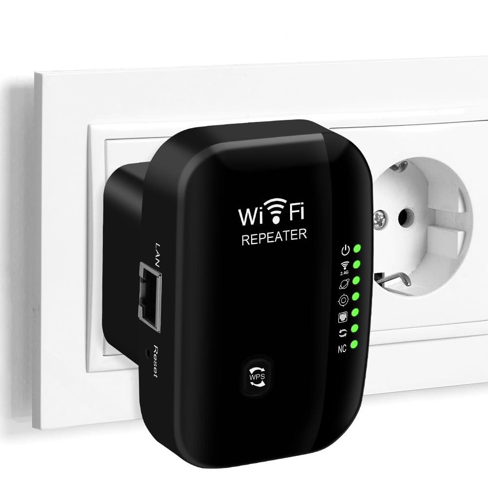 Flintronic Recente WLAN Ripetitore WiFi Extender, Ripetitore WiFi Potente, Amplificatore Internet con Porta Ethernet, Configurazione Rapida, Spina UE