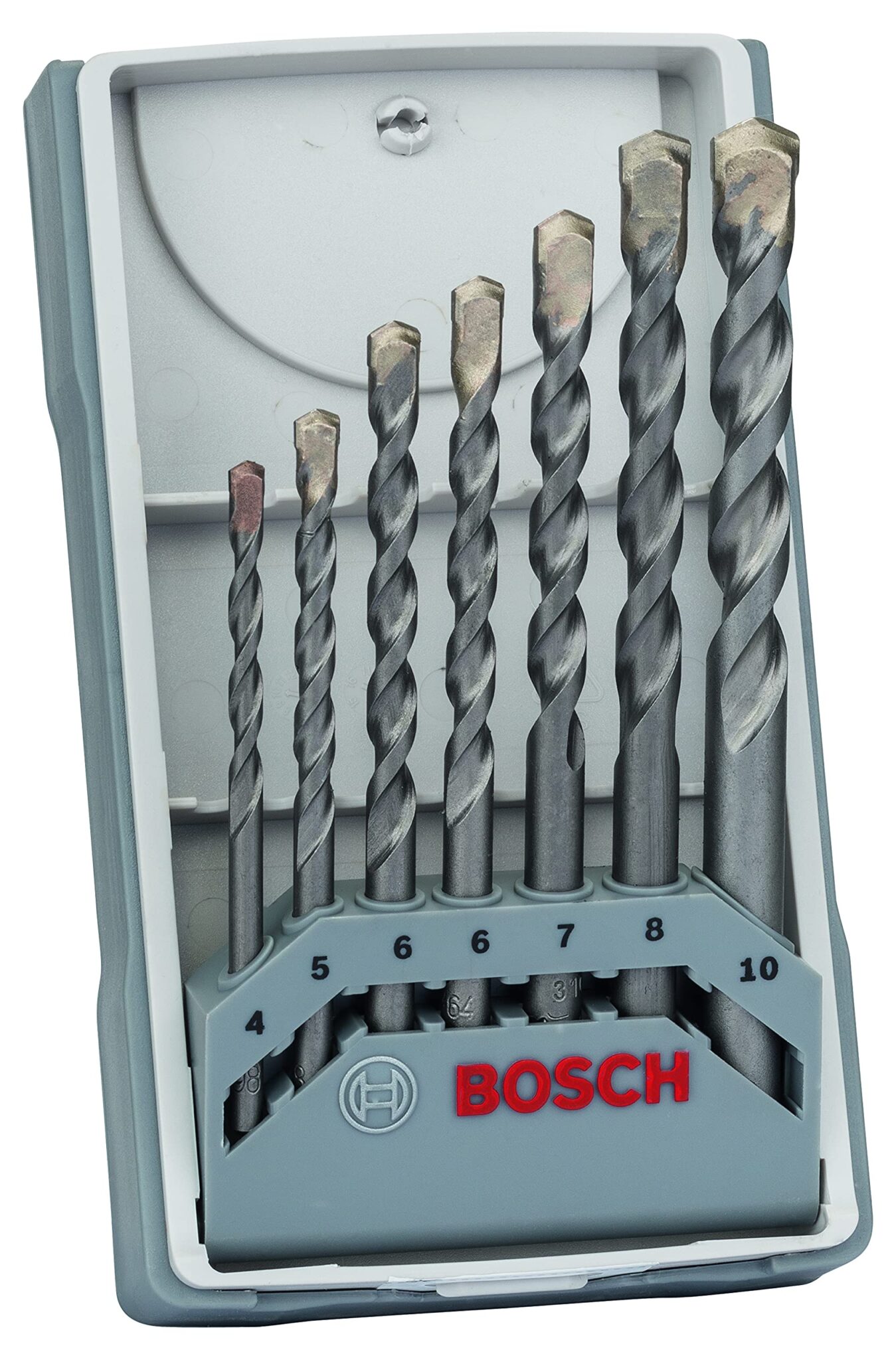 Bosch 2 607 017 082, Set Punte per Trapani, 7 Pezzi, Grigio, Argento/Grigio, Diametro 4/5/6/6/7/8/10 mm
