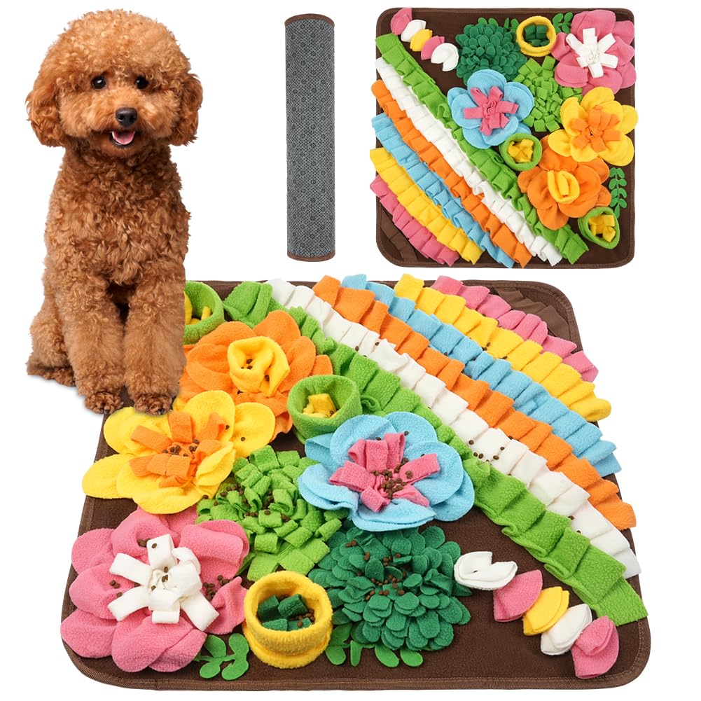 OSDUE Tappeto Olfattivo Cane, 50cm Foraggiamento Tappeto per Cani Addestramento Foraggiamento di Animali Lavabile Antiscivolo Tappetino Puzzle di Snuffle Giocattolo per Cani Attiv…