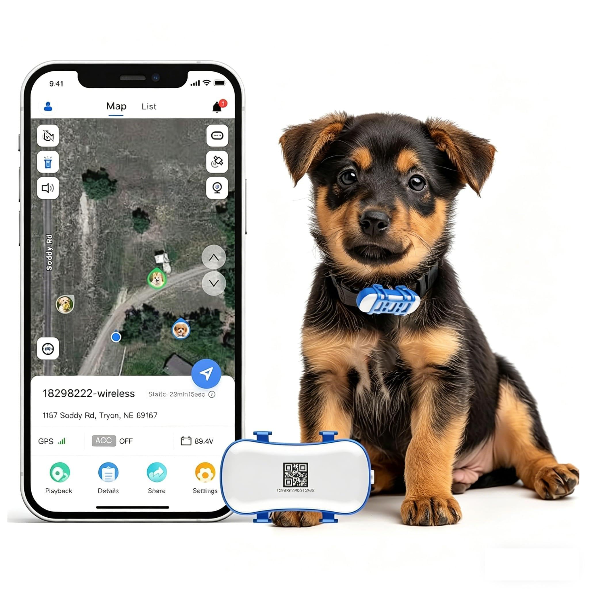 GPS Pet Tracker GPS Dog Tracker 4G Live Satellite Tracking, avvisi intelligenti multipli, monitor di attività completamente impermeabile per cani e gatti, portata illimitata, rich…
