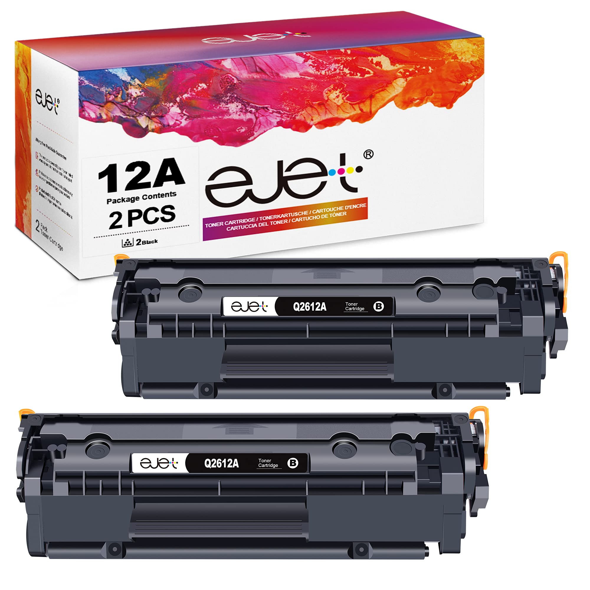 ejet 12A Compatibili per Toner HP 12A Q2612A per HP Laserjet 1020 2-Pack | 12A, Compatibili per Toner HP Laserjet 1020, 1018, 1010, 1012, 1015, 1022, 1022n, 1022nw, 3020, 3030, 30…