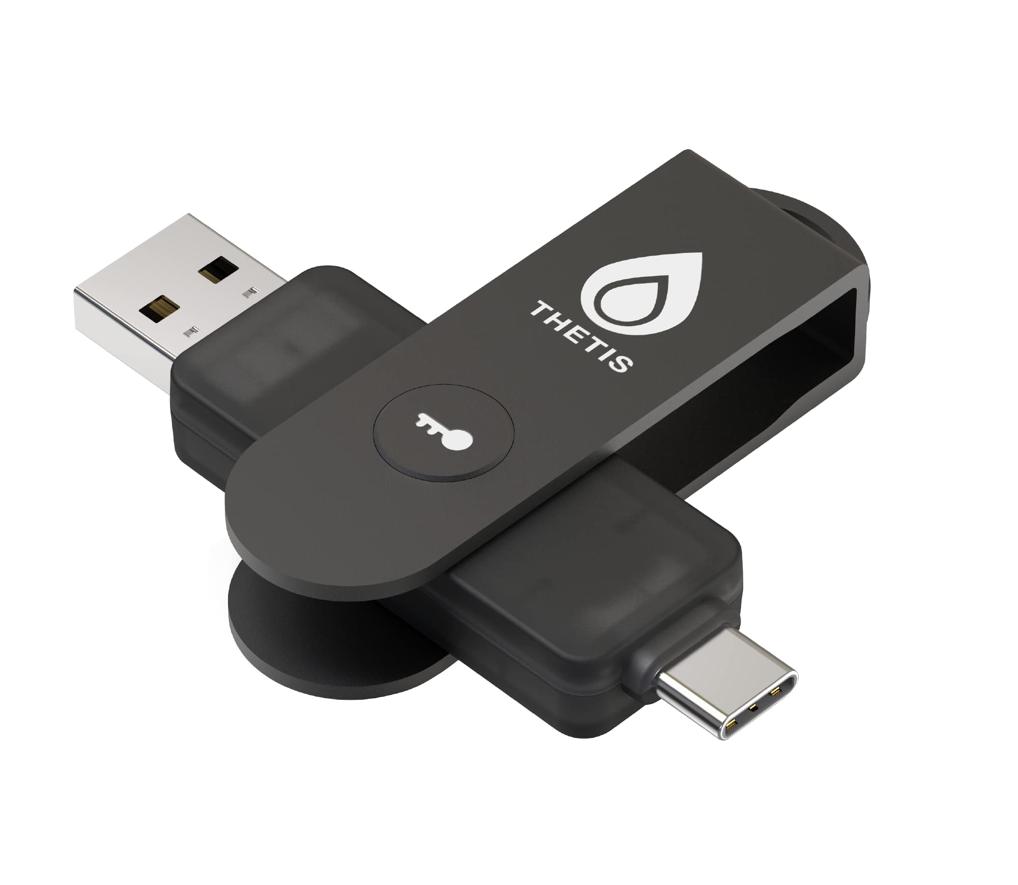 Thetis Chiave di sicurezza Pro FIDO2, autenticazione a due fattori, chiave di sicurezza FIDO NFC, doppia porta USB A + tipo C per protezione multi fattore (HOTP) in Windows/MacOS/…