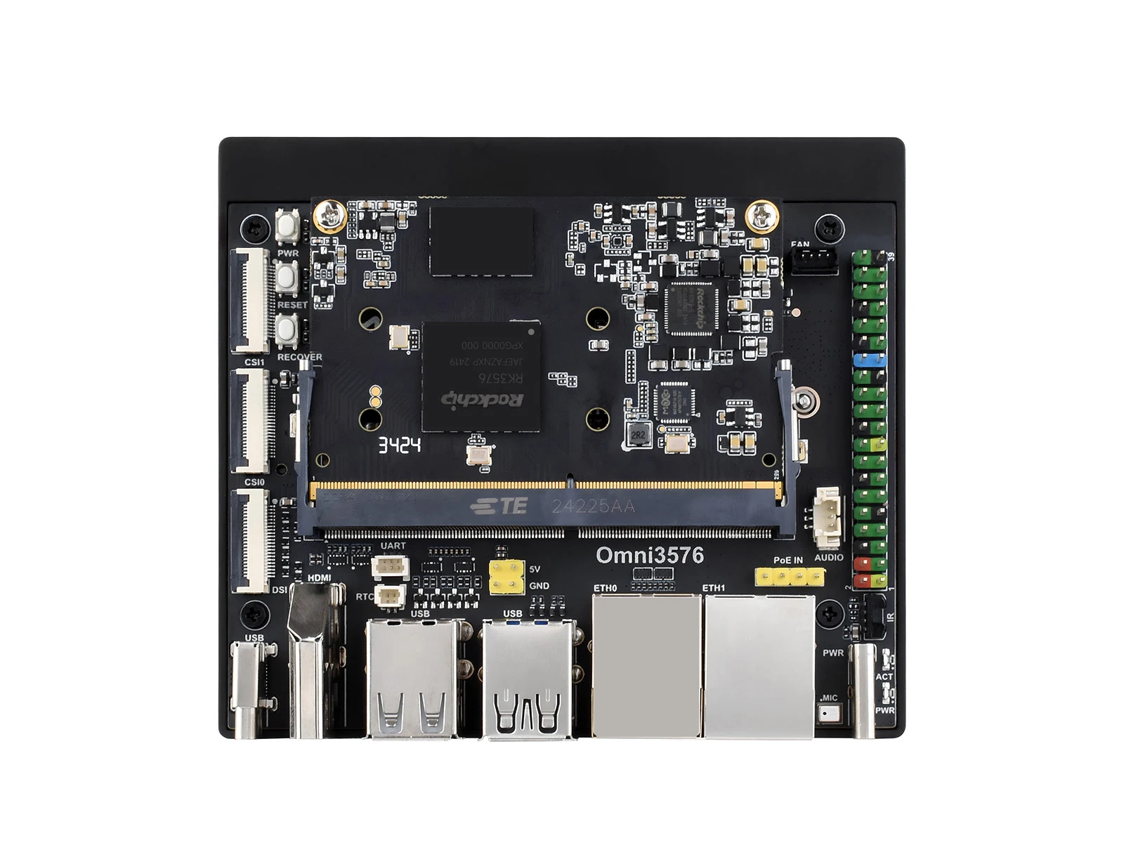 Scheda di sviluppo computing Luckfox Core3576 Edge, Rockchip RK3576 Octa-Core 2,2 GHz, 6 TOPS Potenza di calcolo NPU
