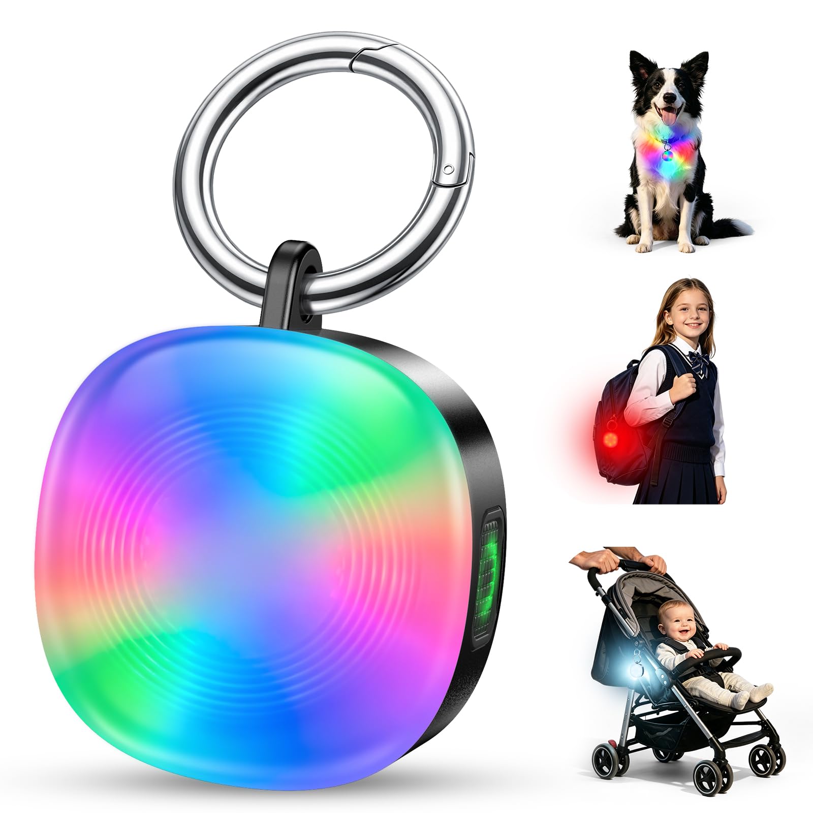 Rolgno 100LM Luci di Sicurezza, RGB Luce Cane per Passeggiate Notturne | 4 Modi, Protezione Occhi, Clip Luce per Cani in Lega Zinco Ispessita, Durata 8-22H, Impermeabile IP66 Luce…