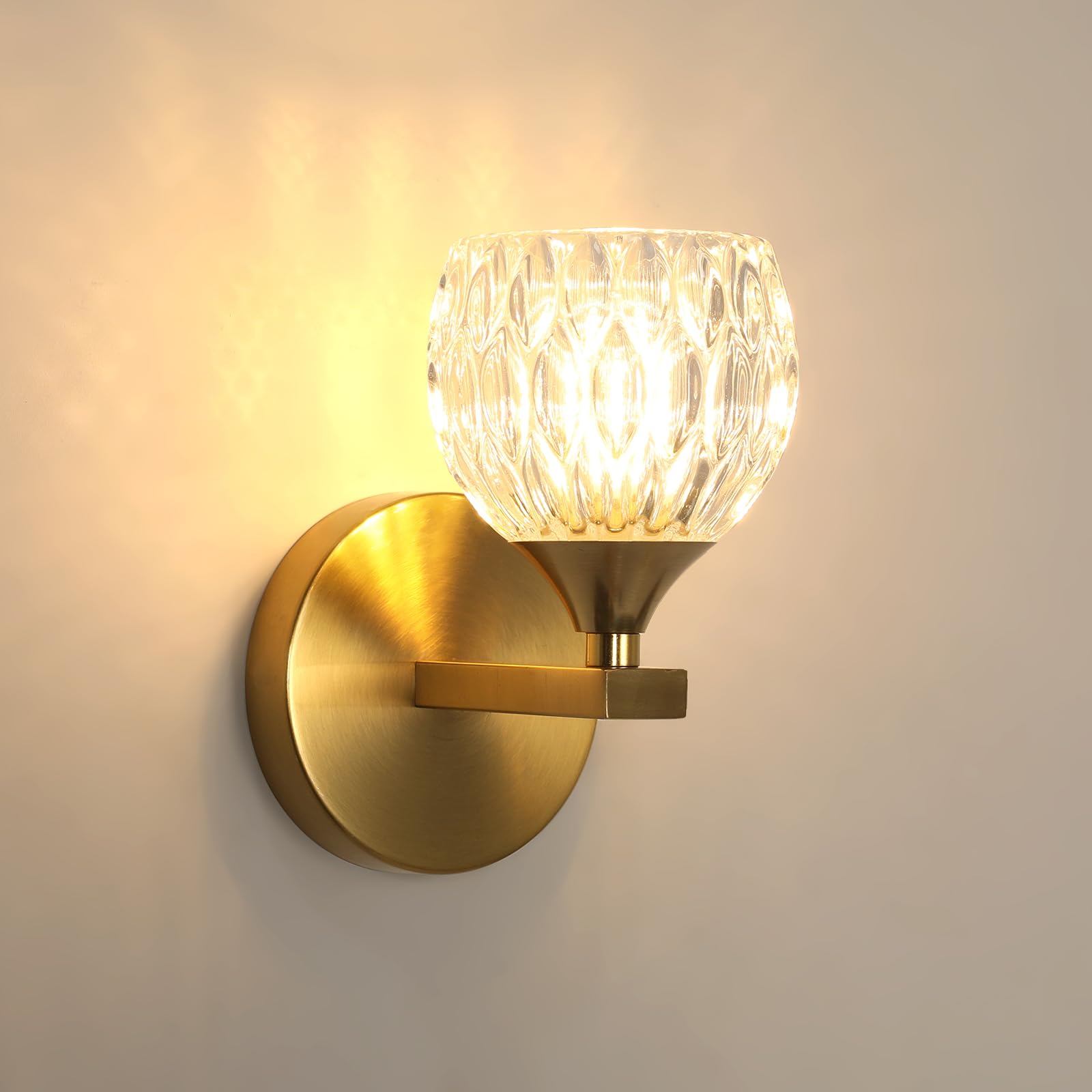 Comely Applique da Parete Interno, Lampada da Parete Vintage in Vetro G9 | Lampada a Muro con Lampadina G9 per Camera da Letto, Soggiorno, Corridoio, 3000K/4500K/6500K, 15 x 12 x…
