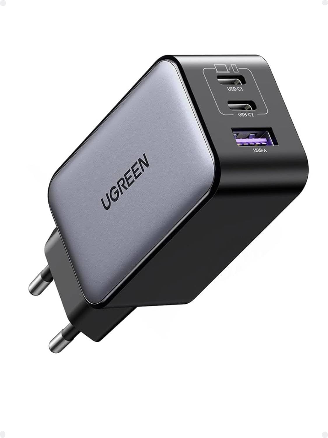UGREEN Nexode 65W Caricatore USB C Ricarica Rapida Alimentatore (Nero) | 3 Porte PD 3.0 Compatibile con iPhone 17 Pro Max Air 16 15 14 13 PPS 25W Galaxy S26 Pixel 10 iPad MacBook…