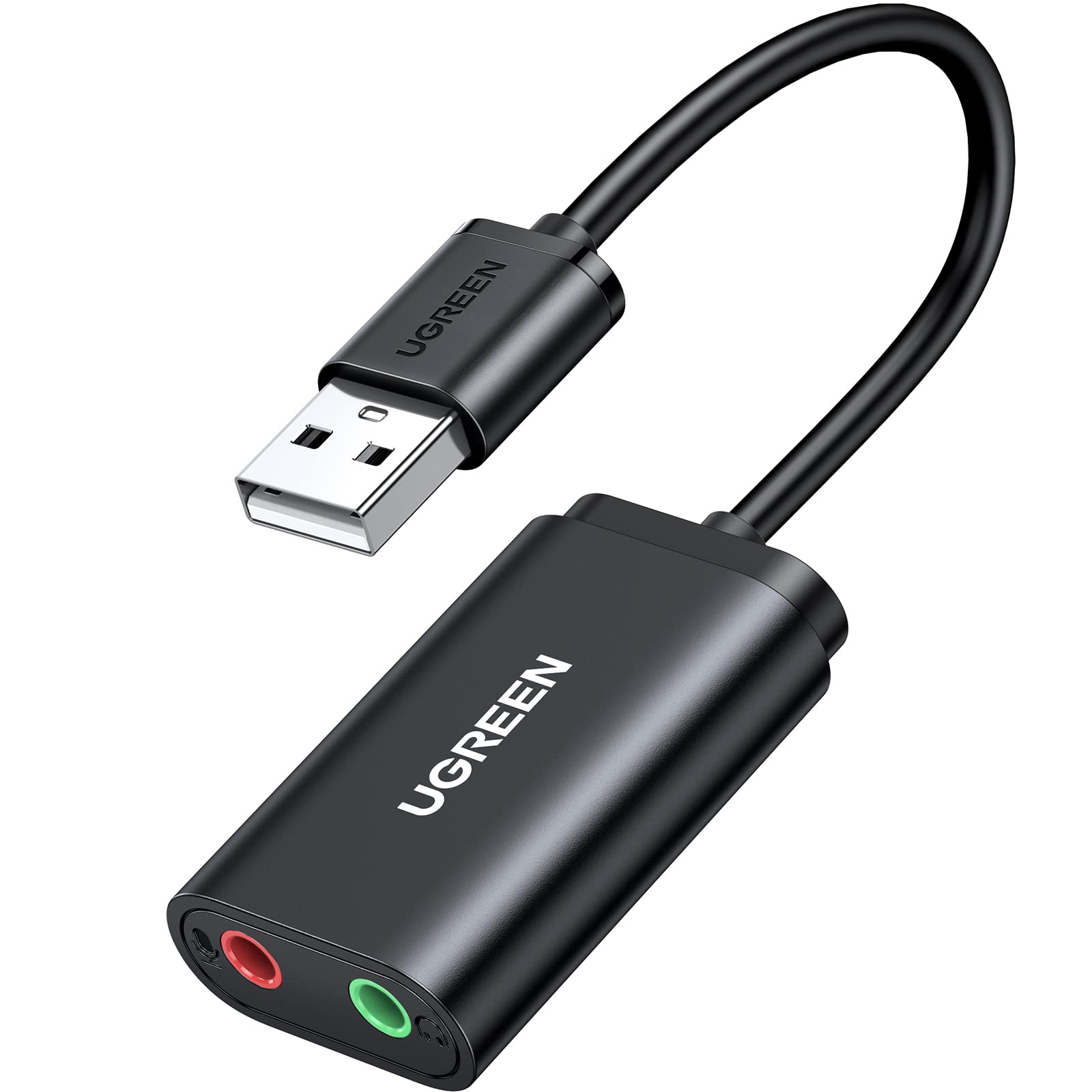 UGREEN Scheda Audio USB Esterna Adattatore Jack 3,5mm | per Cuffie Microfono Stereo Casse Adapter Aux Compatibile con Windows PC, PS5/4, Macbook, Linux, Altoparlanti, Amplificatore