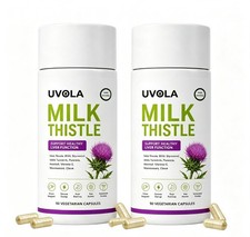 2x Uvola Integratore Cardo Lattico, 80% Silimarina Formula di Supporto Fegato, 90Ct