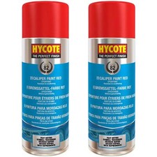 Hycote Vernice Spray Rossa Asciugatura Rapida Pinza Freno Alto Calore 400ml *2