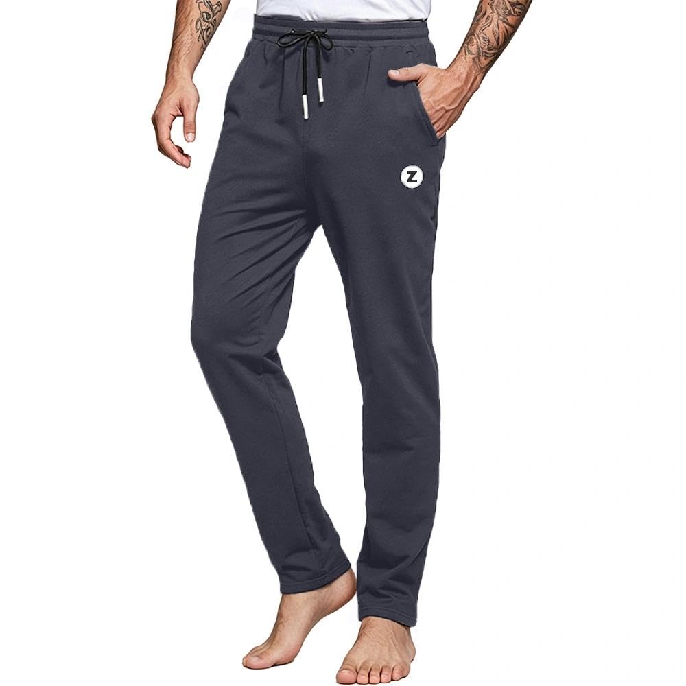 ZOXOZ Pantaloni Sportivi Uomo Cotone con Tasche Elastico in Vita con Coulisse