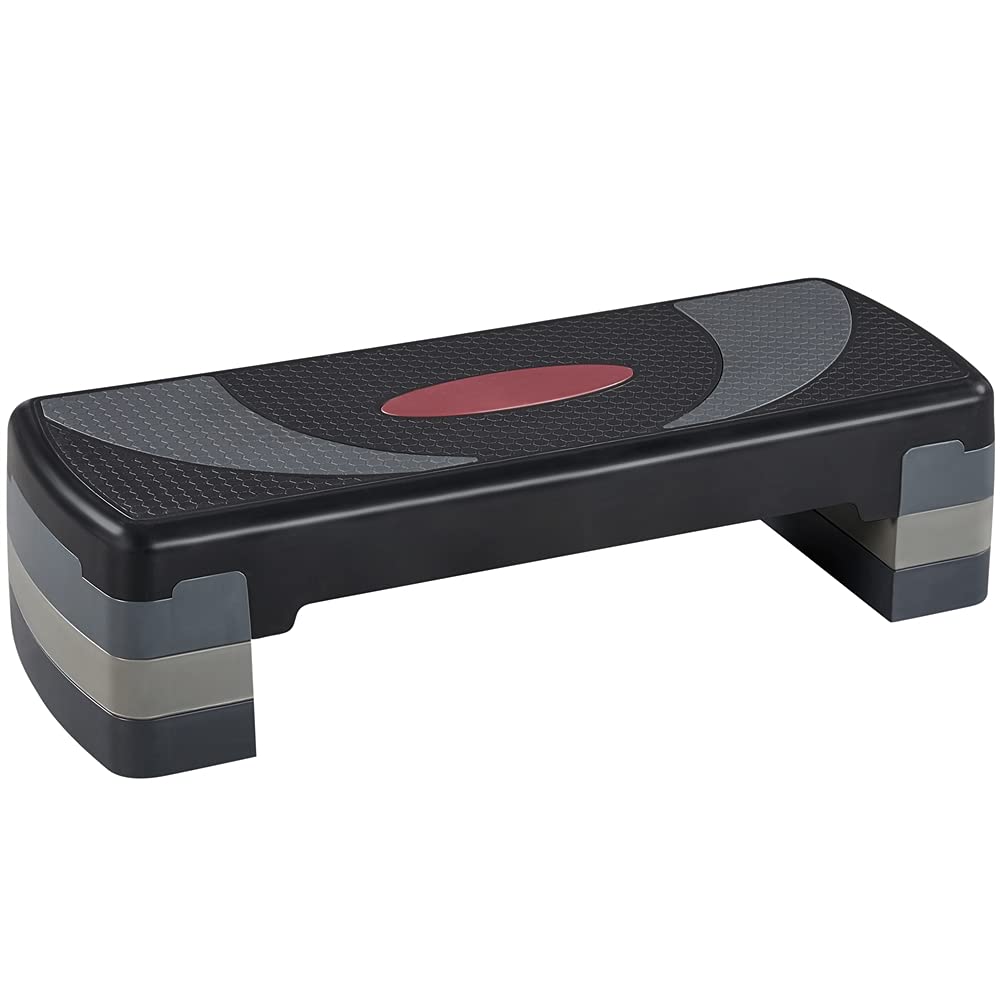 Yaheetech Step da Aerobica 3 Altezze Regolabili 10/15/20cm Portata 250 kg | Piattaforma Fitness Antiscivolo 79,5×30 cm, Struttura Robusta Facile da Riporre, Adatta per Allenamento…