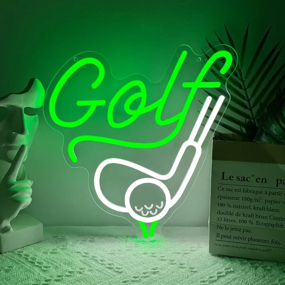 Insegna al Neon Golf USB Dimmerabile a LED per Bar, Ufficio, Camera da Letto, Club, Feste, Man Cave, Decorazione Sportiva, Regali, Luce Notturna