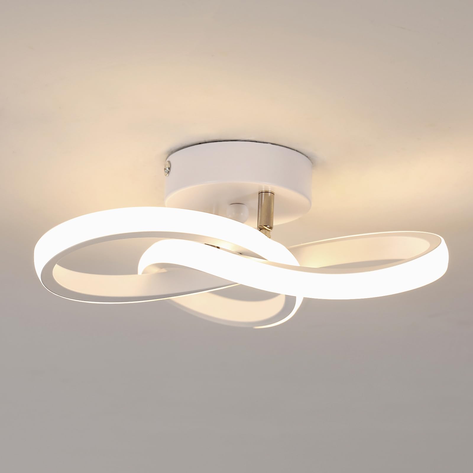 Toolight Lampada da Soffitto LED 22W 4500K Bianco 25cm Soggiorno Cucina | Plafoniera 2475LM, Forma Floreale, Alluminio e Ferro, Luce Naturale, per Camera Corridoio, Design Elegante