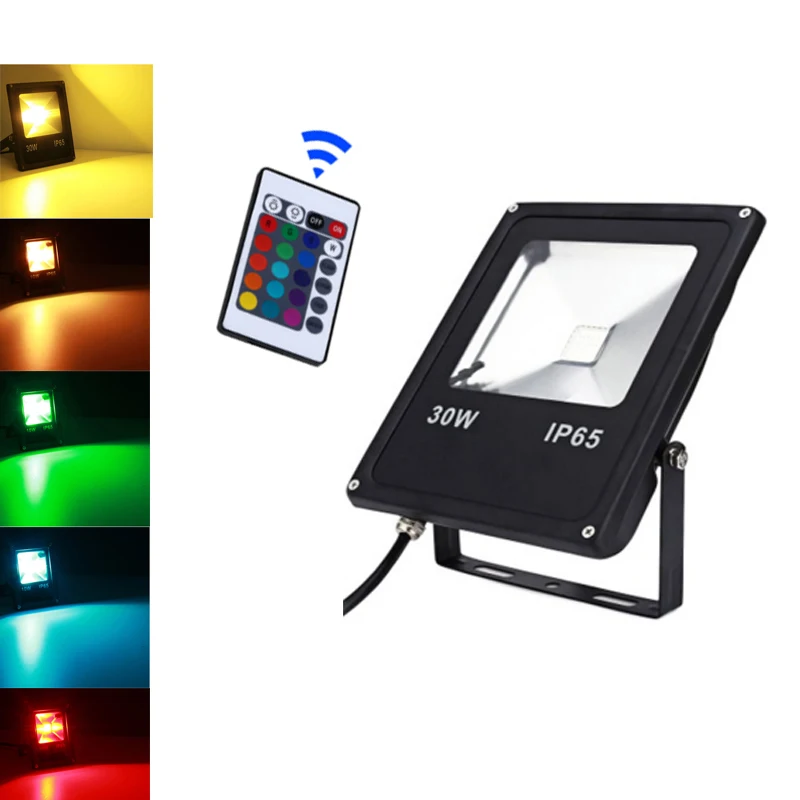 Ha condotto la Luce di Inondazione Faretto per Esterni Proiettore 10W 20W 30W 50W Lampada Della Rondella Della Parete Riflettore IP65 Impermeabile giardino 220V RGB di Illuminazio…