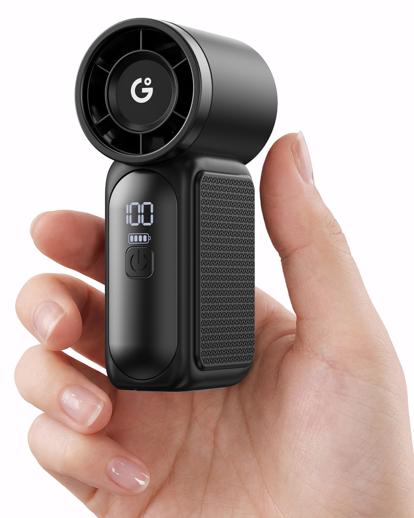 Gaiatop Mini ventilatore portatile a mano, 6 velocità 16900 giri/min ventilatore personale ad alta velocità con display a LED, ricaricabile USB, mini ventilatore con cordino per t…