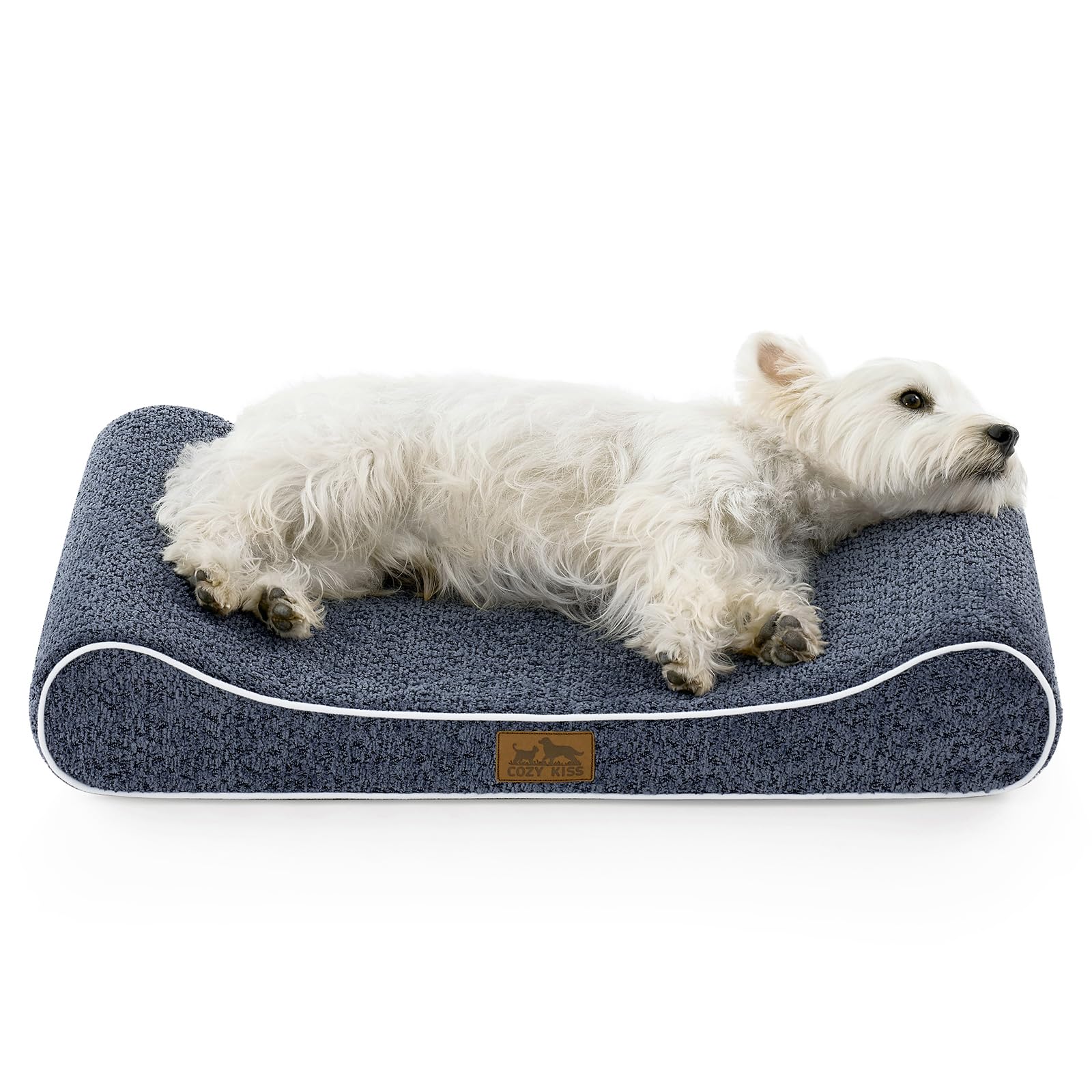 COZY KISS Cuccia per Cani Lavabile, 76x50x12cm, con Bordo Rialzato - Materasso Ortopedico per Cani a Forma di Barca, Impermeabile e Antiscivolo, Adatto ad Animali Domestic fino a…