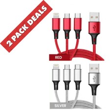 Cavo di Ricarica USB 3 in 1 Veloce Universale Multifunzione Cavo Caricatore Cellulare