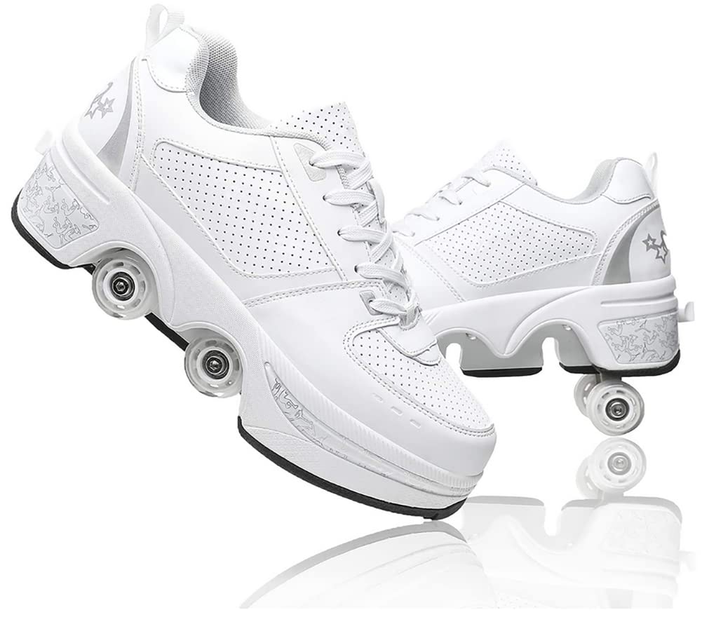 Scarpe con rotelle, pattini a rotelle, skateboard, scarpe per bambini con rotelle, scarpe da pattinaggio, scarpe da ginnastica con ruote per ragazze e donne