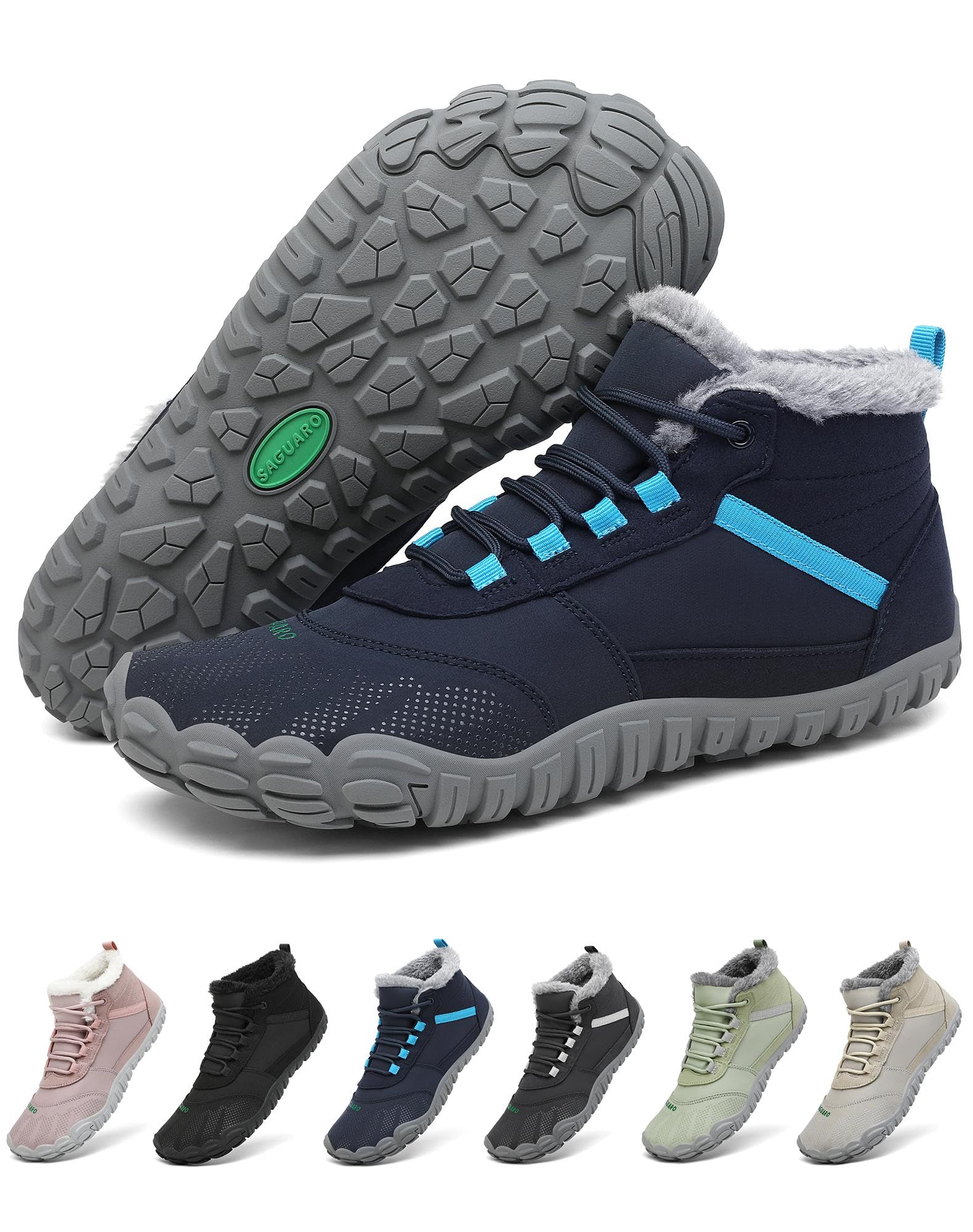 SAGUARO Barefoot Stivali Invernali Impermeabile Uomo Caldo Scarpe Inverno Donna Trekking Sneaker Outdoor Impermeabile