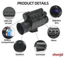 NUOVO NVG30 Casco 940nm IR Visione Notturna Monoculare Telescopio 40° WIFI Digitale #