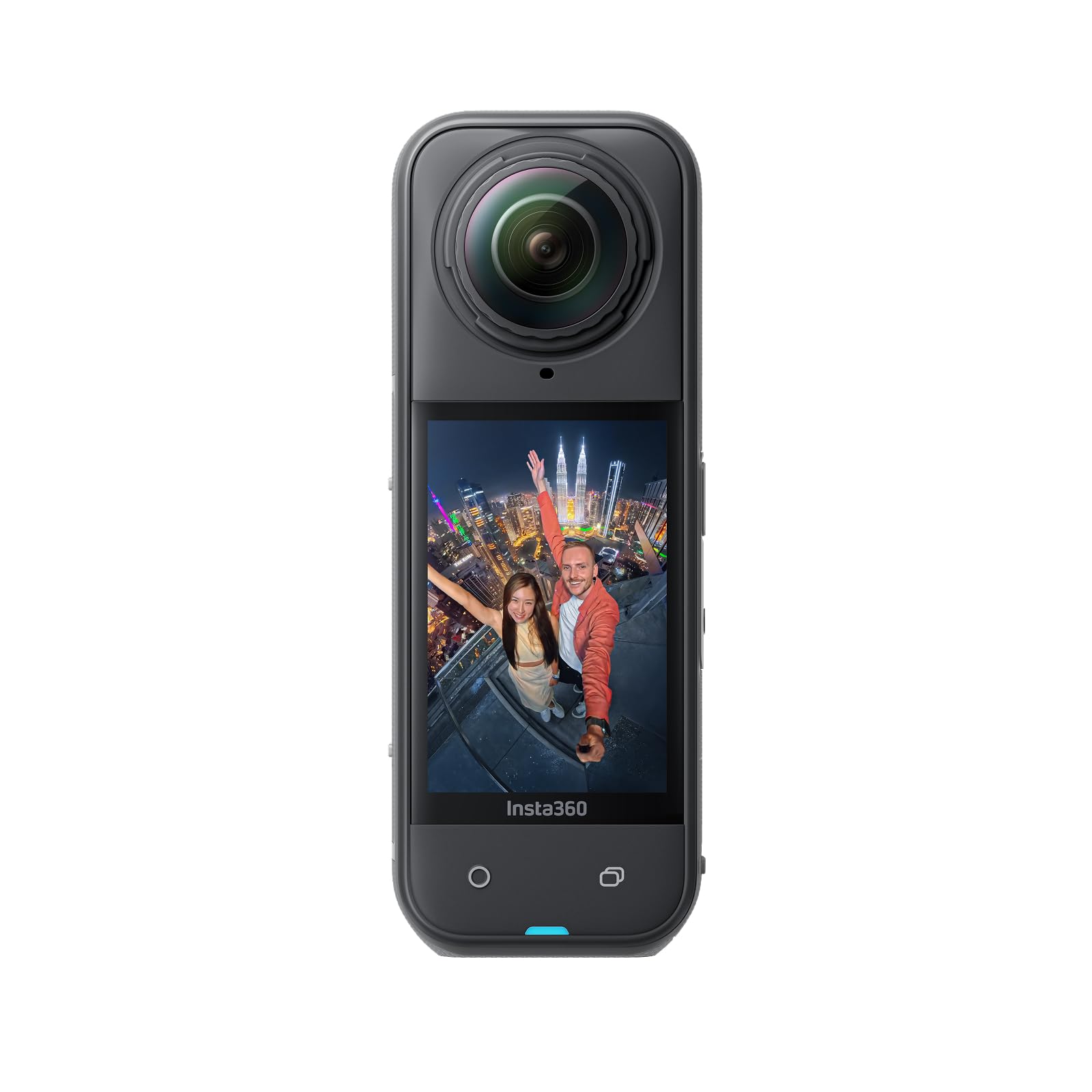 Insta360 X5 - Videocamera 8K 360, sensori da 1/1.28" | Action cam impermeabile, superba in bassa luce, 8K30fps, autonomia 3 ore, obiettivi sostituibili, ottima per vlog, sport