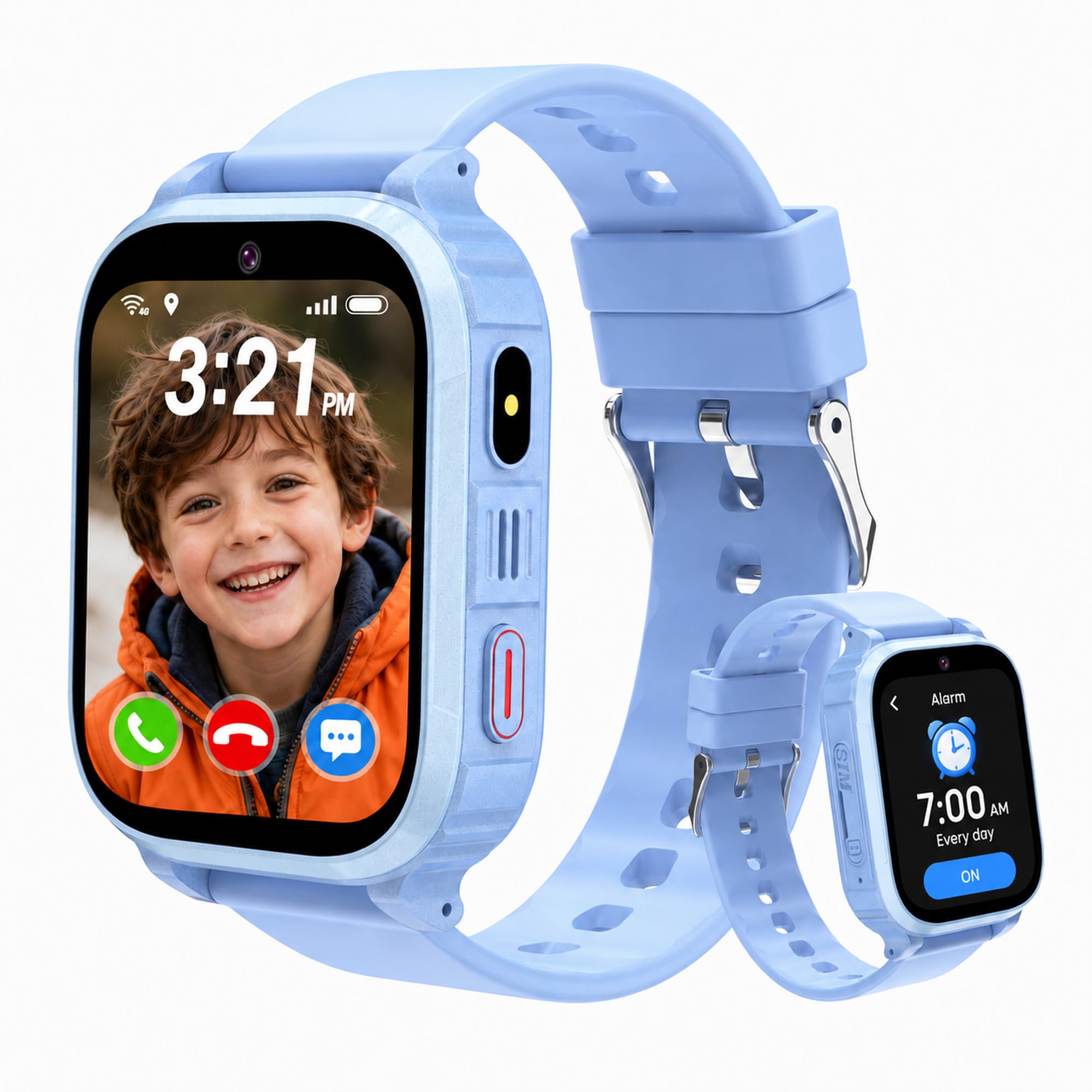 pmstuy Smartwatch Bambini 4G con GPS e Videochiamata HD, Modalità Scuola | Orologio Telefono con Chat vocale, Sveglia, Giochi, Fotocamera, Impermeabile IP68, Zone Sicure.Regalo pe…